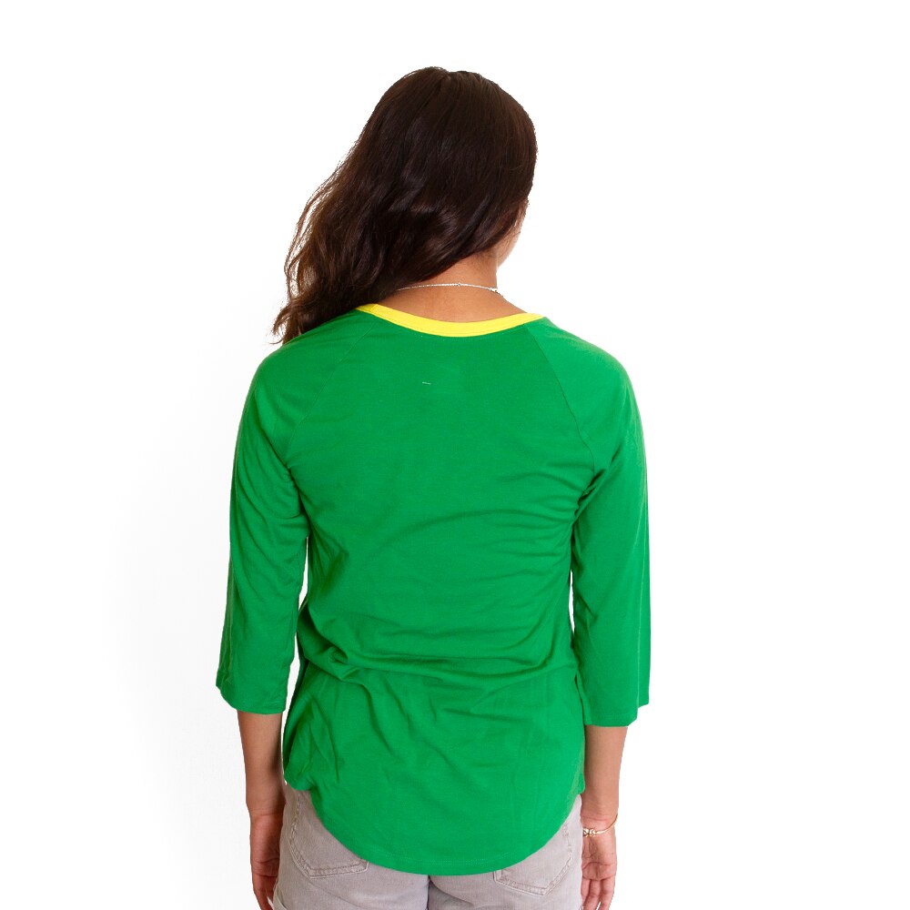 Classic Oregon O, Nike, Green, Raglan, Tri-blend, Women, 3/4-Sleeve, T-Shirt, 795232